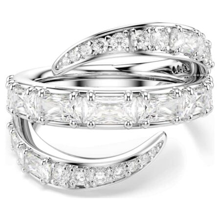 Vienna ring Mixed cuts, Swan, White, Rhodium plated50-55